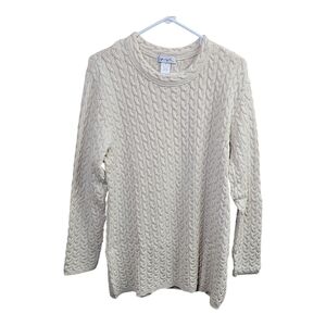 Vintage Spiegel Chunky Knit Ivory Sweater Tunic Size XL